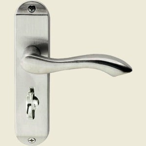 Broadway Satin Chrome Bathroom Lock Lever Handles