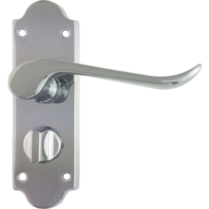 Chrissi Shaped Privacy Door Handles Polished Chrome