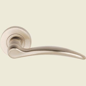 Elly Lever On Rose - Satin Nickel Door Handles