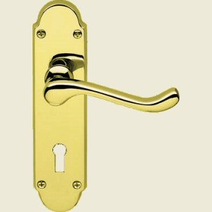 Epsom Polished Brass Lock Lever Handles