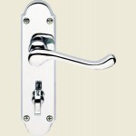 Epsom Polished Chrome Bathroom Lock Lever Handles