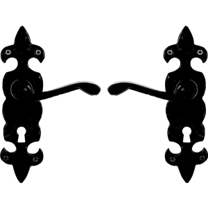 Fleur De Lys Black Iron Lock Handle