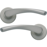 Garda Lever On Rose Door Handles Satin Nickel