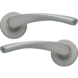 Garda Lever On Rose Door Handles Satin Nickel