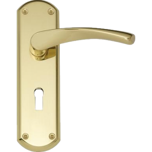 Garda Sash Lock Door Handles Polished Brass