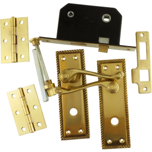 Georgian Brass-Ware Bathroom Lock Pack