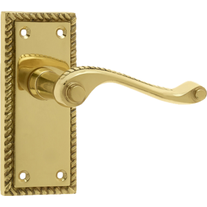 Georgian Scroll Latch Lever Short Plate Handles