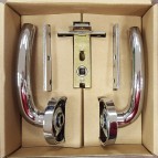 Hawk Lever On Rose Door Handle Set Polished Chrome