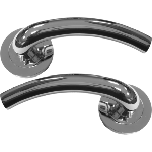 Hawk Privacy Lever On Rose Door Handle Set Polished Chrome