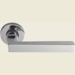 Laser Lever On Rose - Polished Chrome Door Handles