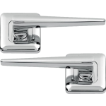 Lugano Lever On Square Rose Door Handles Polished Chrome