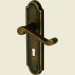 Honiton Meridian Distressed Brass Door Handles