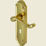 Crowborough Meridian Polished Brass Door Handles