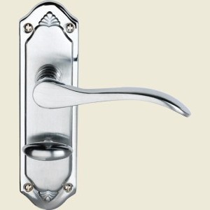 New York Polished and Satin Chrome Bathroom lock Door Handles