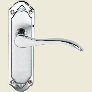 New York Polished and Satin Chrome Latch Lever Door Handles