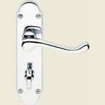 Osprey Suite Polished Chrome Bathroom Lock Door Handles