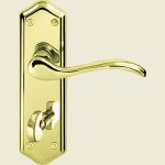 Paris Polished Brass Bathroom Lock Lever Handles