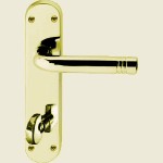 Porto Polished Brass Bathrooom Lock Handles