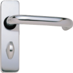 Round Bar Bathroom Door Handles Polished Aluminium