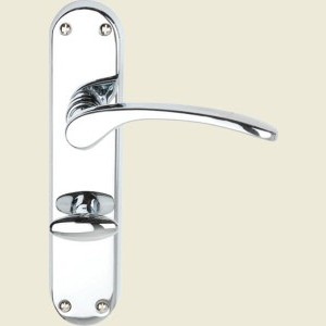 Salo Suite Polished Chrome Bathroom Lock Door Handles