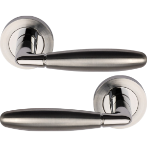 Sasha Lever On Rose - Satin Chrome Door Handles