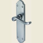 Savoy Satin Chrome Bathroom Lock Handles