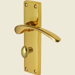 Sophia Polished Brass Bathroom Lock Handles