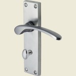 Sophia Satin Chrome Bathroom Lock Handles