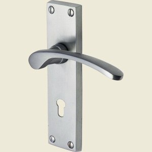 Sophia Satin Chrome Euro Lock Handles