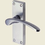 Sophia Satin Chrome Short Plate Lever Latch Handles