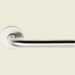 Straight Lever On Rose - Satin Stainless Steel Door Handles