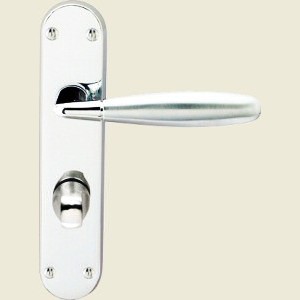 Stylo Dual Finish Chrome Bathroom Lock Door Handles