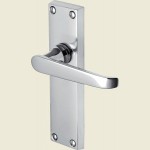 Victoria Polished Chrome Long Plate Lever Latch Handles