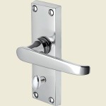 Victoria Polished Chrome Lever Latch Privacy Handles