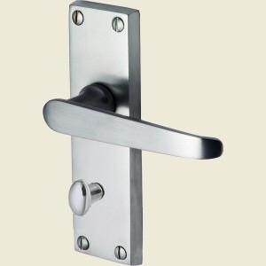 Victoria Satin Chrome Privacy Door Handles