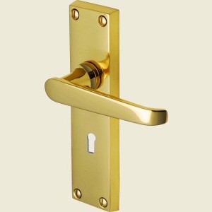  Victoria Polished Brass Door  Handles