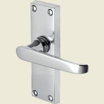 Victoria Polished Chrome Short Plate Lever Latch Handles