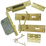 Victorian Scroll Brass-Ware 5-Lever Lock Pack