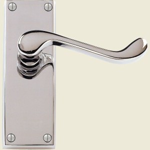 Victorian Scroll Lever Polished Chrome Lever Latch Door Handles