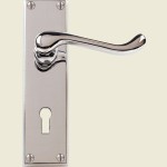 Bude Victorian Polished Chrome Scroll Door Handles