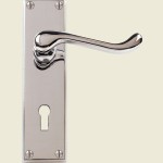 Churchill Victorian Polished Chrome Scroll Door Handles