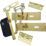 Victorian Scroll Brass-Ware 3-Lever Lock Pack