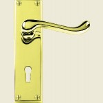 Wythenshawe Victorian Scroll Polished Brass Door Handles