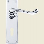 Victorian Scroll Lever Polished Chrome Euro Lock Handles