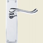 Victorian Scroll Lever Polished Chrome Lever Latch Handles