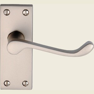 Victorian Scroll Satin Chrome Latch Door Handle