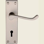 Victorian Scroll Satin Chrome Lock Lever