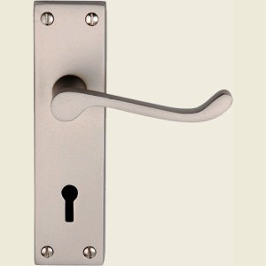 Victorian Scroll Satin Chrome Lock Lever