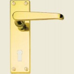 Mansfield Woodhouse Victorian Straight Lever Polished Brass Door Handles