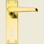 Banstead Victorian Straight Lever Polished Brass Door Handles